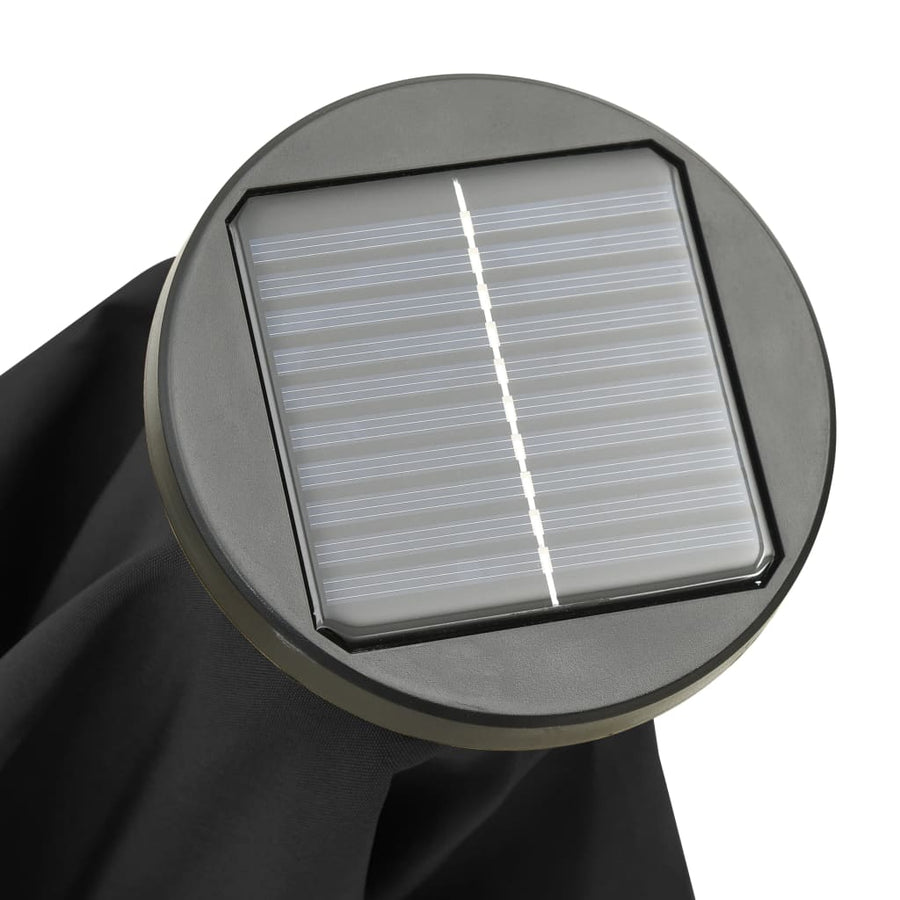 Parasol Met Led-Verlichting 200X211 Cm Aluminium Zwart