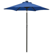 Parasol 200x211 cm aluminium azuurblauw met led-verlichting
