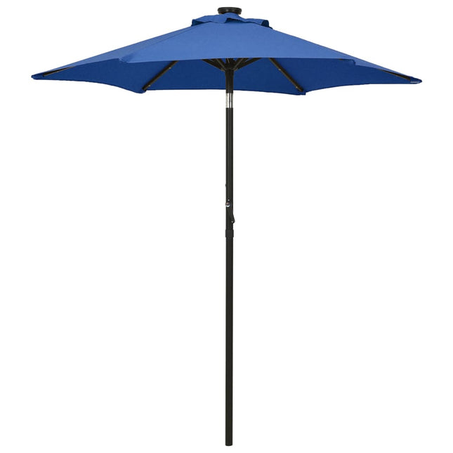 Parasol Met Led-Verlichting 200X211 Cm Aluminium Azuurblauw azure blue