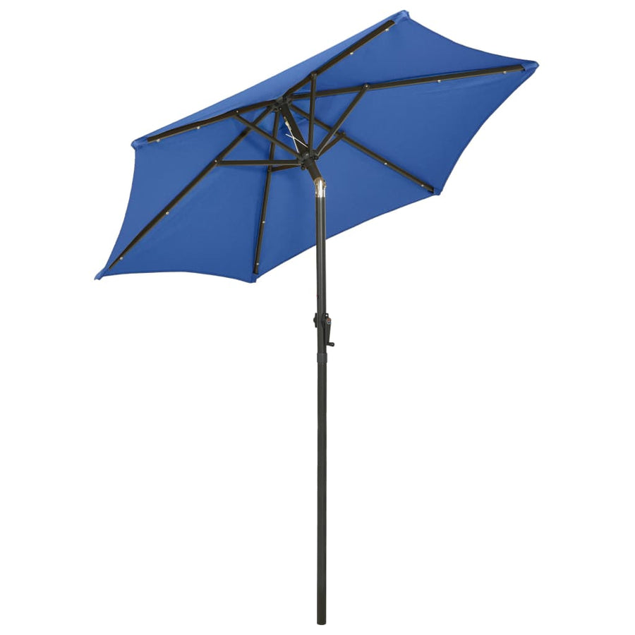 Parasol Met Led-Verlichting 200X211 Cm Aluminium azuurblauw
