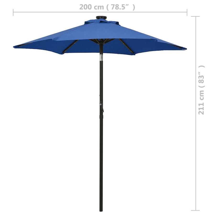 Parasol Met Led-Verlichting 200X211 Cm Aluminium azuurblauw