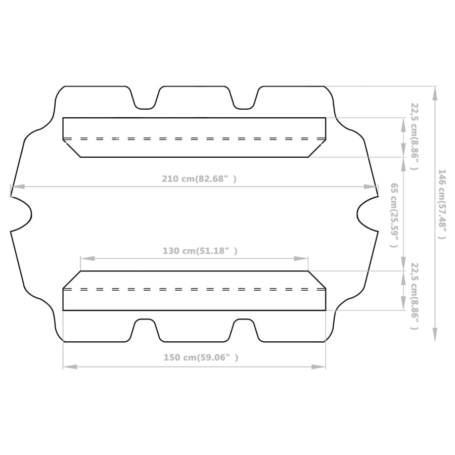 Vervangingsluifel Voor Schommelbank 150/130 x 105/70 cm Antraciet
