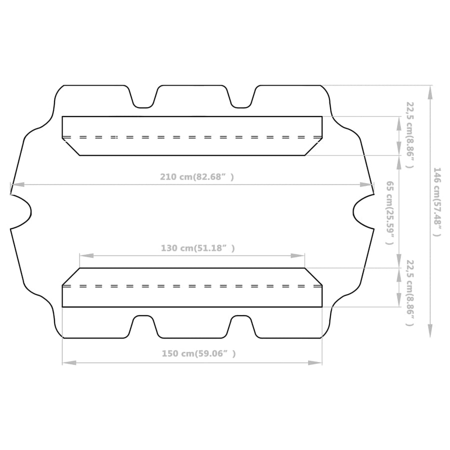 Vervangingsluifel Voor Schommelbank 150/130 x 105/70 cm Geel