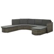 Loungeset 4-delig poly rattan grijs