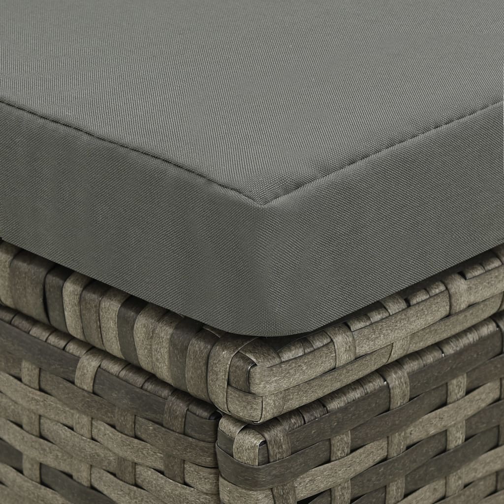 -Delige Loungeset Met Kussens Poly Rattan Grijs