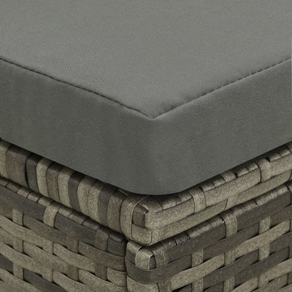 -Delige Loungeset Met Kussens Poly Rattan Grijs