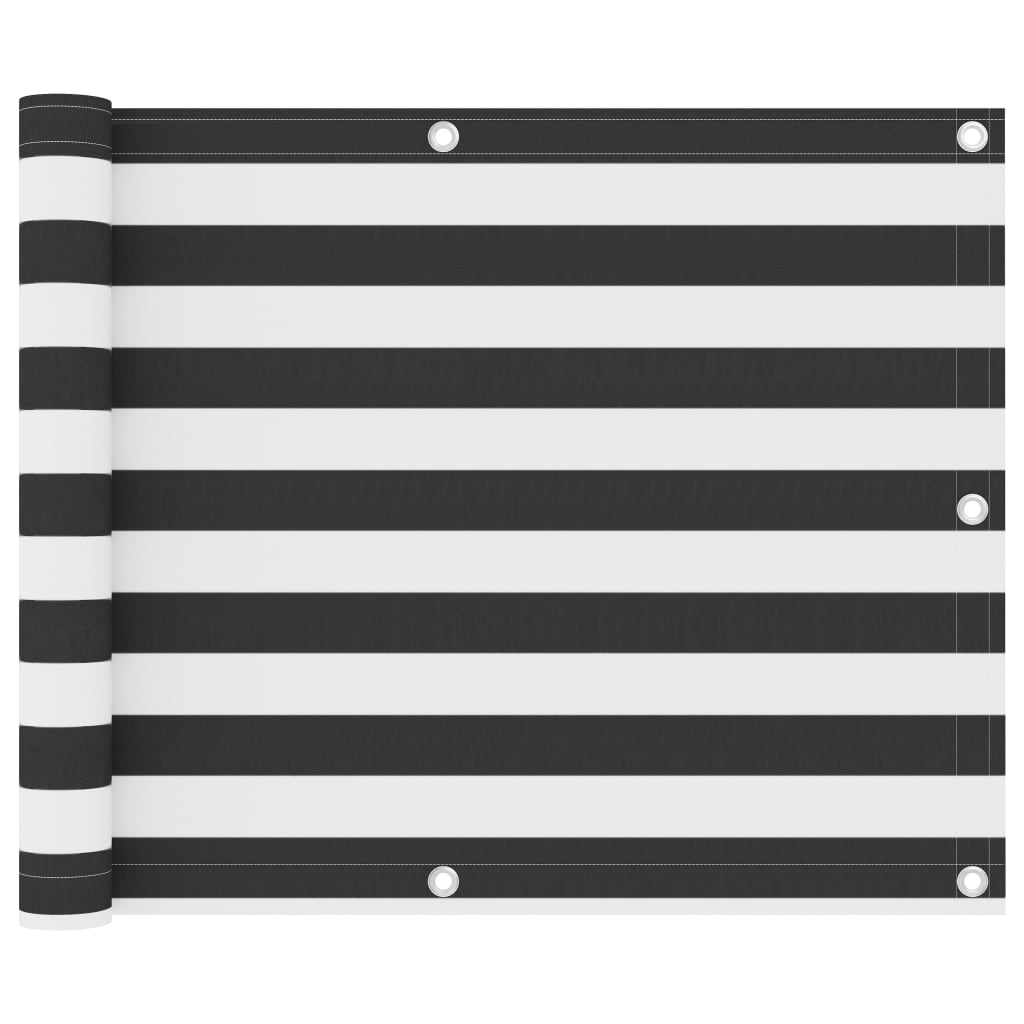 Balkonscherm Oxford Stof Antraciet En Wit 75 x 600 cm