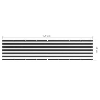 Balkonscherm Oxford Stof Antraciet En Wit 90 x 400 cm