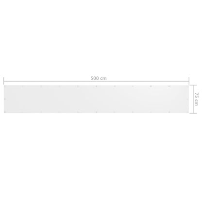 Balkonscherm Oxford Stof Wit 75 x 500 cm