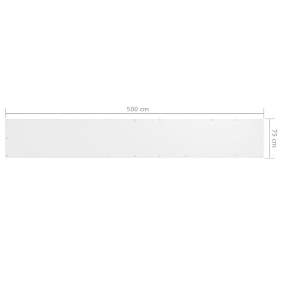 Balkonscherm Oxford Stof Wit 75 x 500 cm