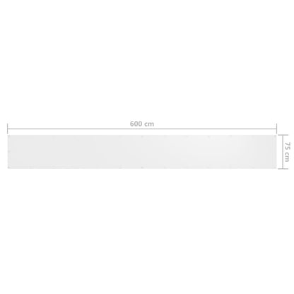 Balkonscherm Oxford Stof Wit 75 x 600 cm