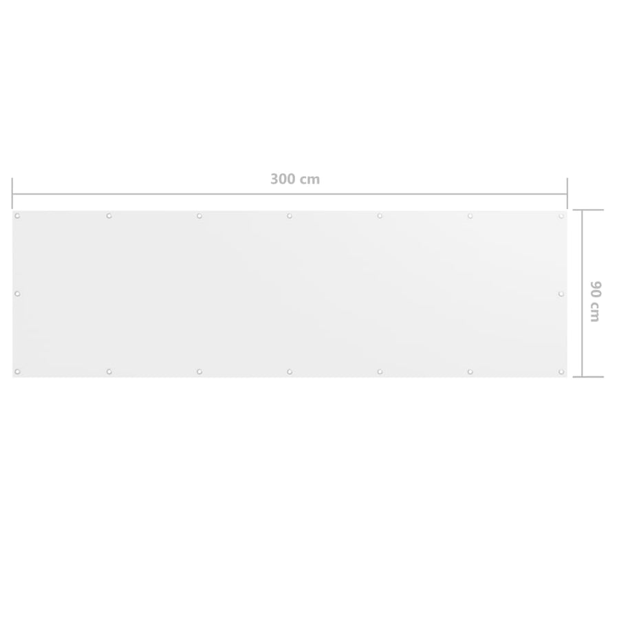Balkonscherm Oxford Stof Wit 90 x 300 cm