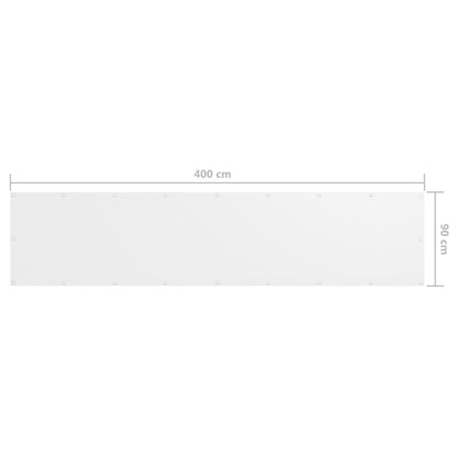 Balkonscherm Oxford Stof Wit 90 x 400 cm