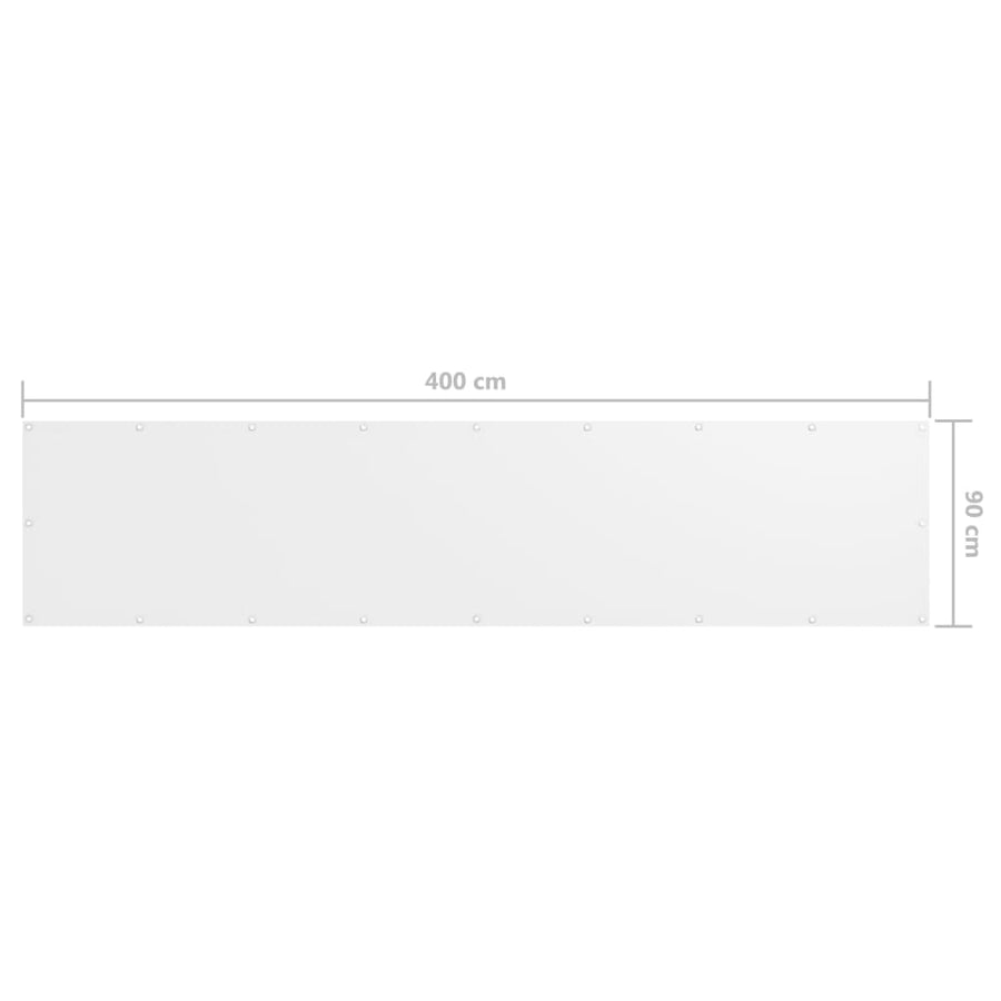 Balkonscherm Oxford Stof Wit 90 x 400 cm
