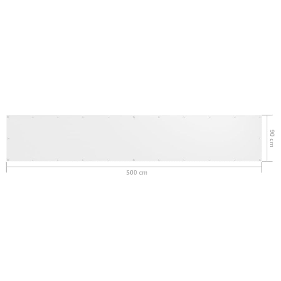Balkonscherm Oxford Stof Wit 90 x 500 cm