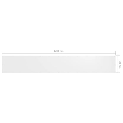 Balkonscherm Oxford Stof Wit 90 x 600 cm