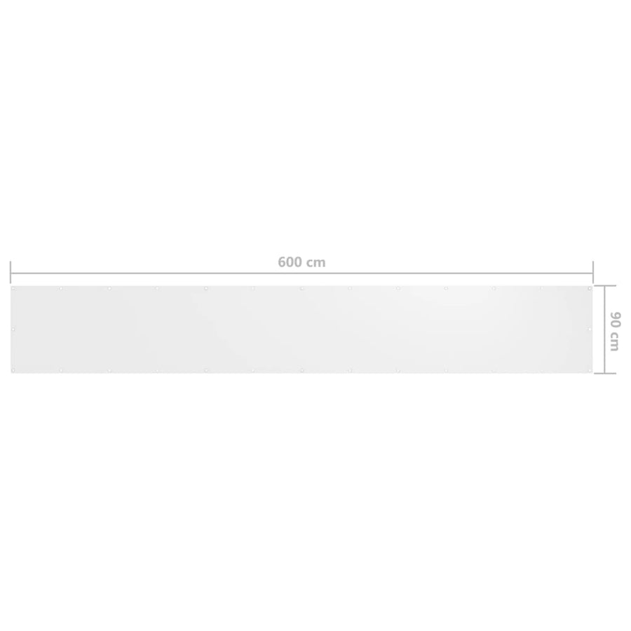 Balkonscherm Oxford Stof Wit 90 x 600 cm