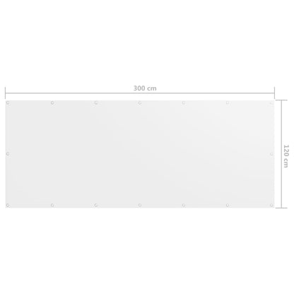 Balkonscherm Oxford Stof Wit 120 x 300 cm