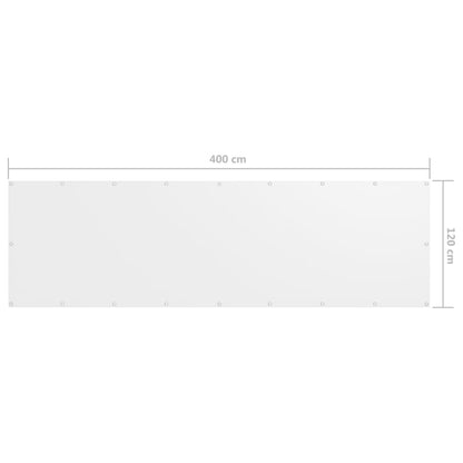 Balkonscherm Oxford Stof Wit 120 x 400 cm