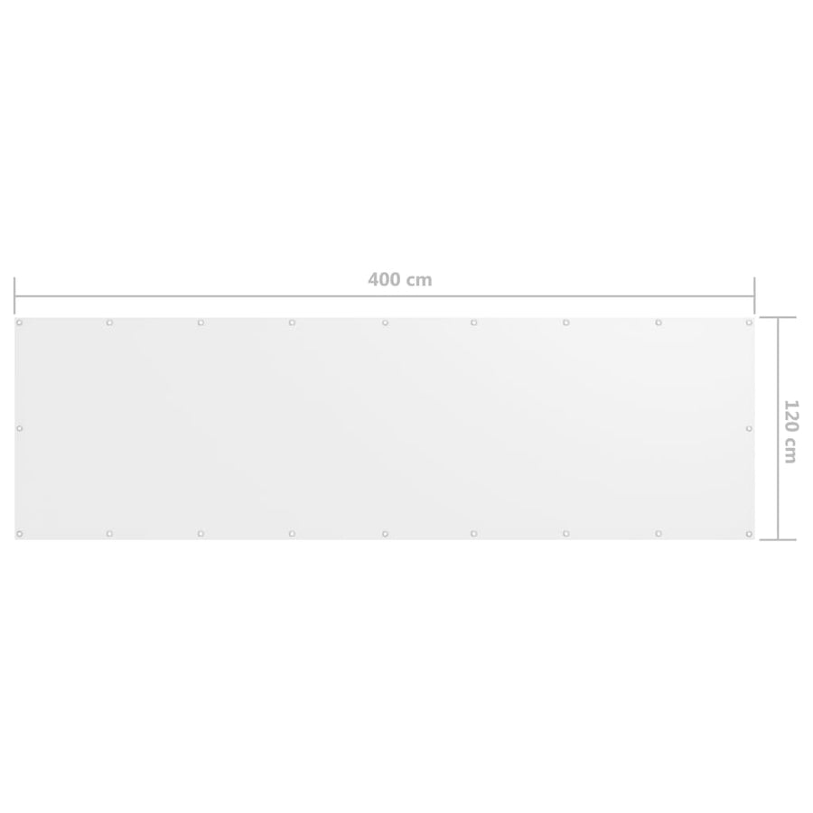Balkonscherm Oxford Stof Wit 120 x 400 cm