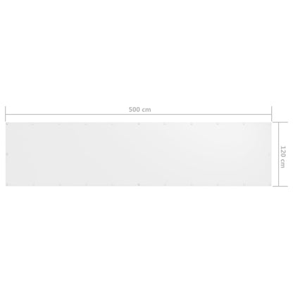 Balkonscherm Oxford Stof Wit 120 x 500 cm