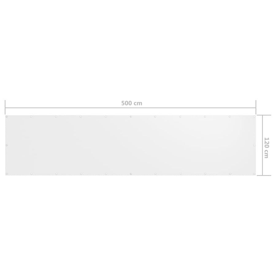 Balkonscherm Oxford Stof Wit 120 x 500 cm