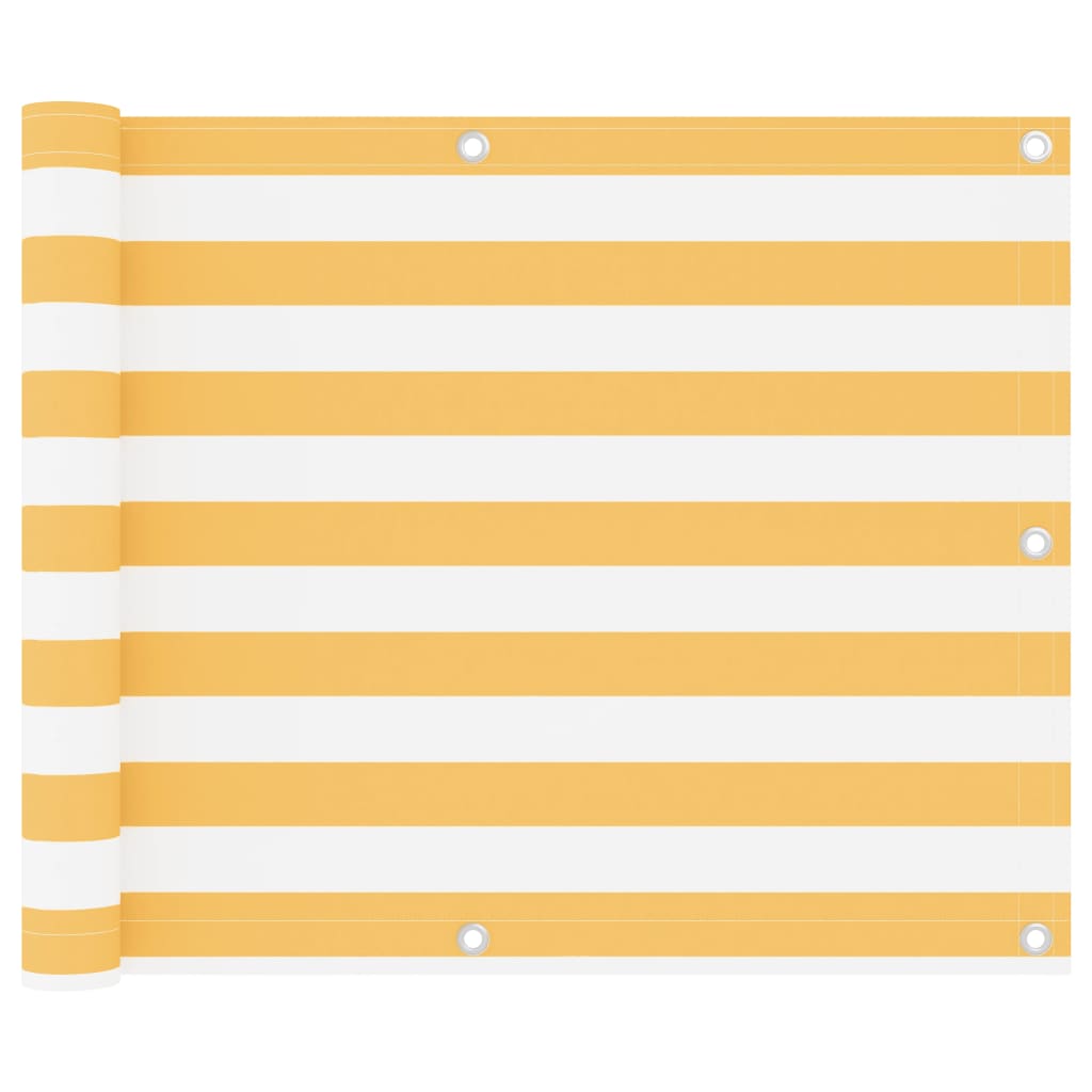 Balkonscherm Oxford Stof Wit En Geel White And Yellow 75 x 400 cm