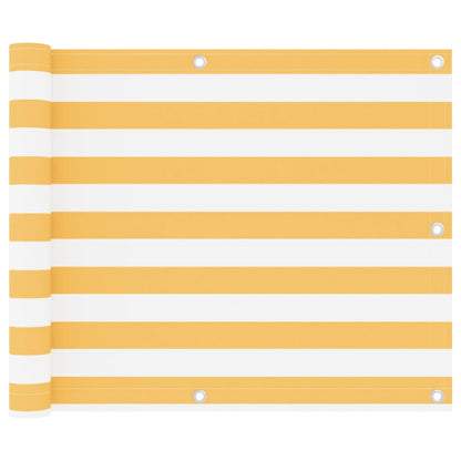 Balkonscherm Oxford Stof Wit En Geel White And Yellow 75 x 400 cm