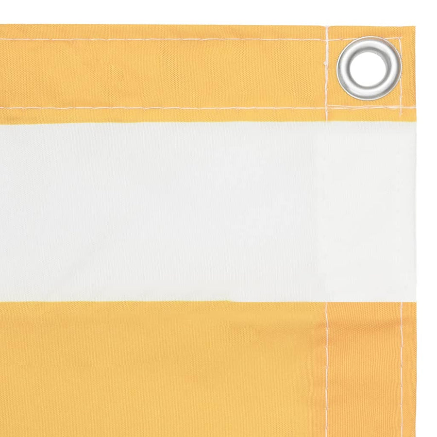Balkonscherm Oxford Stof Wit En Geel White And Yellow 75 x 400 cm