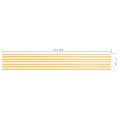 Balkonscherm Oxford Stof Wit En Geel White And Yellow 75 x 500 cm