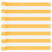 Balcony privacy screen 90x400 cm oxford fabric white and yellow