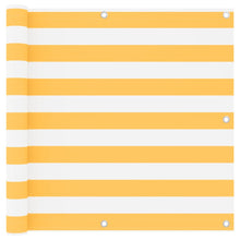 Balkonscherm Oxford Stof Wit En Geel White And Yellow 90 x 400 cm