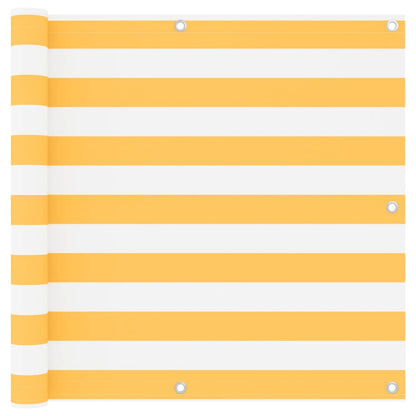 Balkonscherm Oxford Stof Wit En Geel White And Yellow 90 x 400 cm