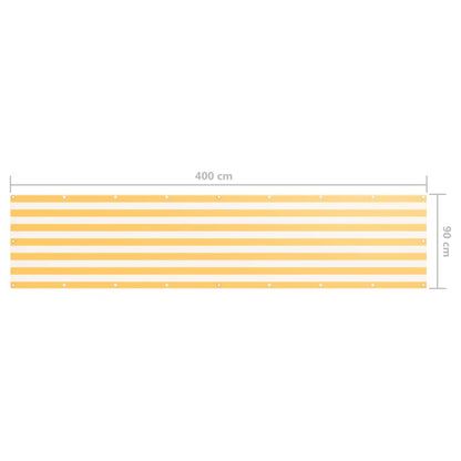 Balkonscherm Oxford Stof Wit En Geel White And Yellow 90 x 400 cm