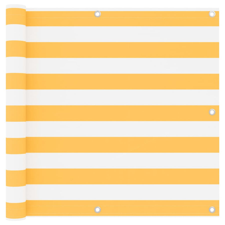 Balkonscherm Oxford Stof Wit En Geel White And Yellow 90 x 500 cm