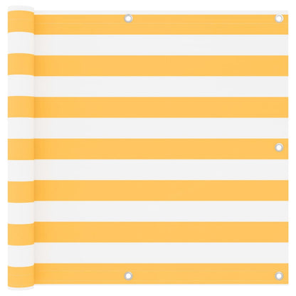 Balkonscherm Oxford Stof Wit En Geel White And Yellow 90 x 600 cm
