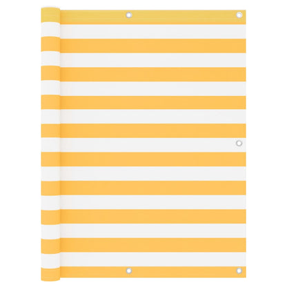 Balkonscherm Oxford Stof Wit En Geel White And Yellow 120 x 300 cm