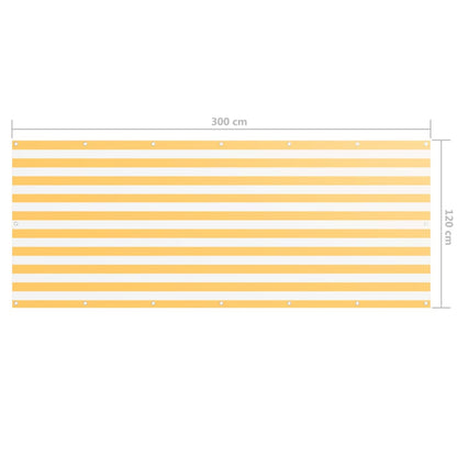 Balkonscherm Oxford Stof Wit En Geel White And Yellow 120 x 300 cm