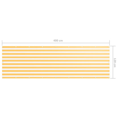 Balkonscherm Oxford Stof Wit En Geel White And Yellow 120 x 400 cm