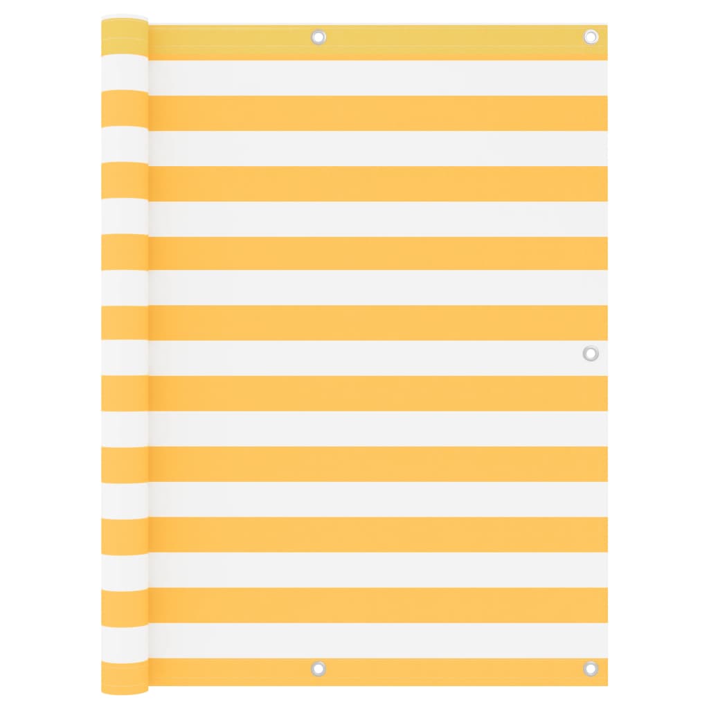 Balkonscherm Oxford Stof Wit En Geel White And Yellow 120 x 500 cm