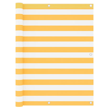 Balkonscherm Oxford Stof Wit En Geel White And Yellow 120 x 500 cm