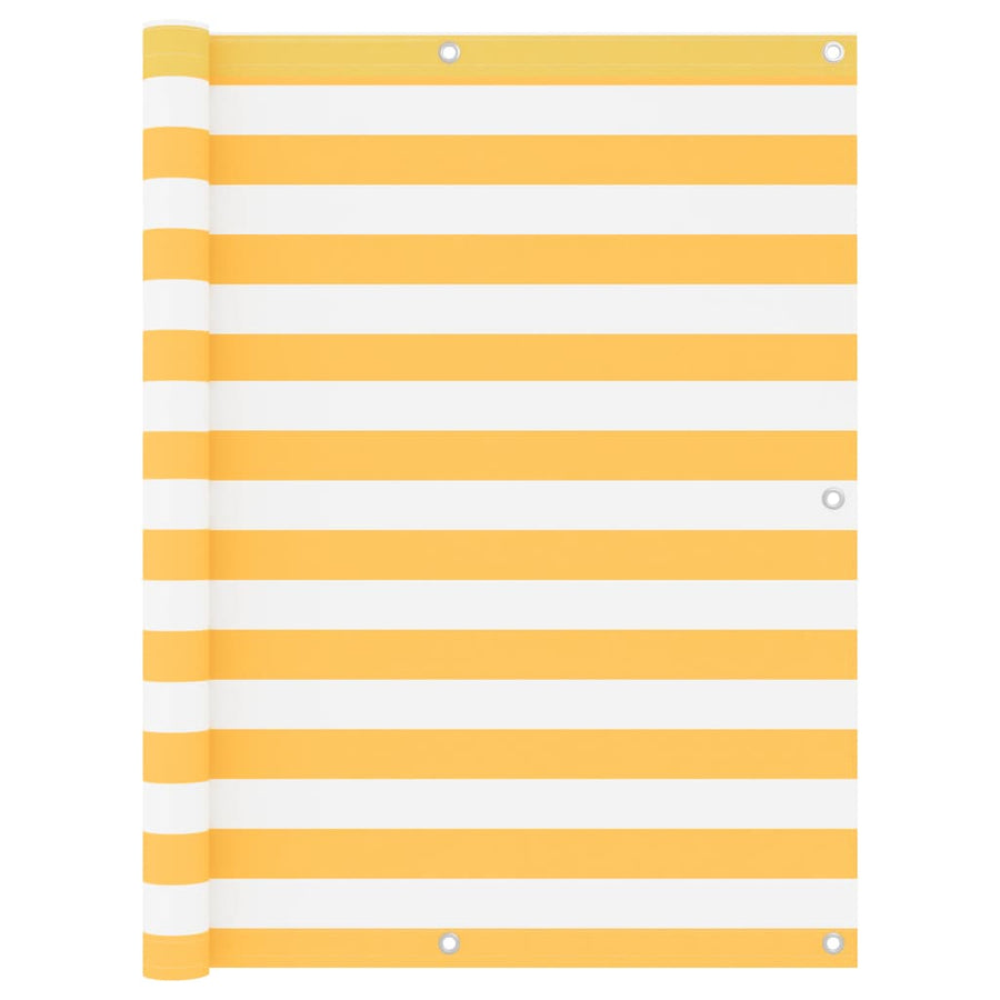 Balkonscherm Oxford Stof Wit En Geel White And Yellow 120 x 500 cm