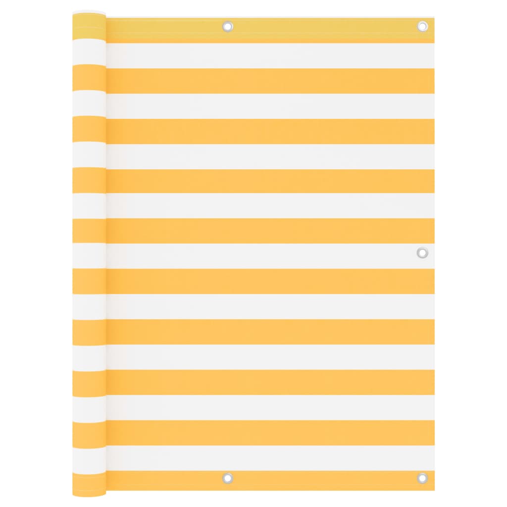 Balkonscherm Oxford Stof Wit En Geel White And Yellow 120 x 600 cm