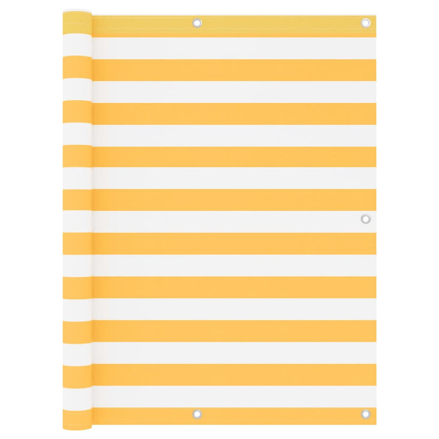 Balkonscherm Oxford Stof Wit En Geel White And Yellow 120 x 600 cm