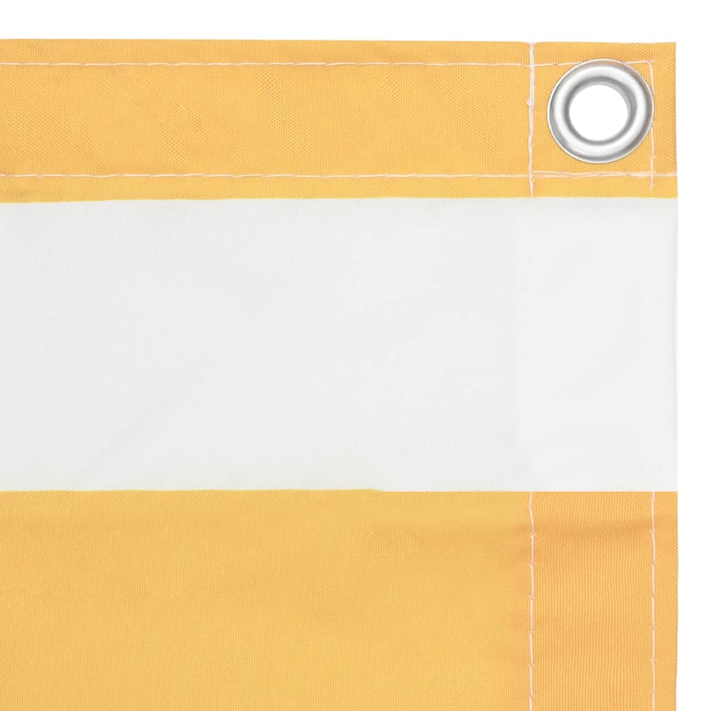 Balkonscherm Oxford Stof Wit En Geel White And Yellow 120 x 600 cm