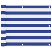 Balkonscherm 75x300 cm oxford stof wit blauw