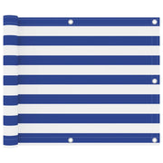 Balkonscherm 75x400 cm oxford stof wit blauw