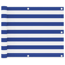 Balkonscherm Oxford Stof Wit En Blauw 75 x 400 cm