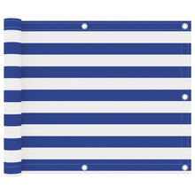 Balkonscherm Oxford Stof Wit En Blauw 75 x 500 cm