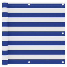 Balkonscherm Oxford Stof Wit En Blauw 90 x 300 cm
